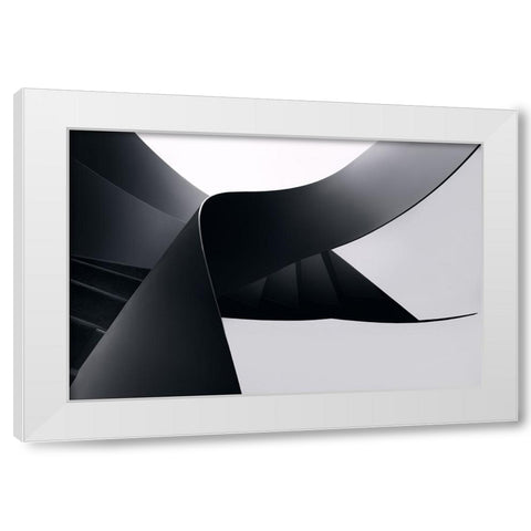 Diverging lines White Modern Wood Framed Art Print by Azevedo, Olavo