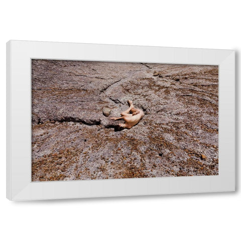 A Journey Into Oneself White Modern Wood Framed Art Print by Shandelman, Amalya