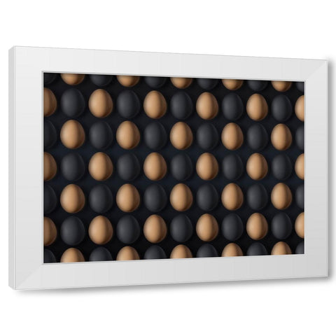 EGG White Modern Wood Framed Art Print by Zhang, Yujie