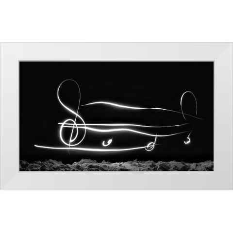 Night Song White Modern Wood Framed Art Print by Beliciu, Carmen