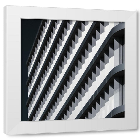 Lines Of Jags Ii White Modern Wood Framed Art Print by Hawerkamp, Hans-Wolfgang