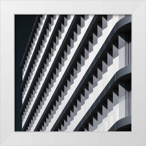 Lines Of Jags Ii White Modern Wood Framed Art Print by Hawerkamp, Hans-Wolfgang