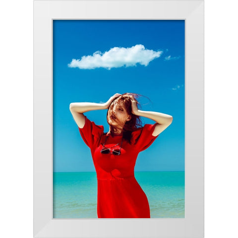 The Red Breeze White Modern Wood Framed Art Print by Bolgov (Axe), Ruslan