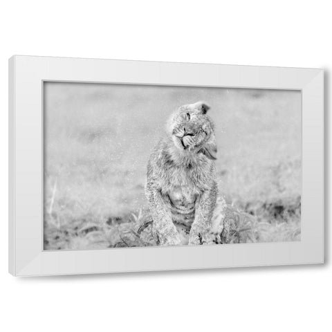 In the Rain White Modern Wood Framed Art Print by Zuo, Jun