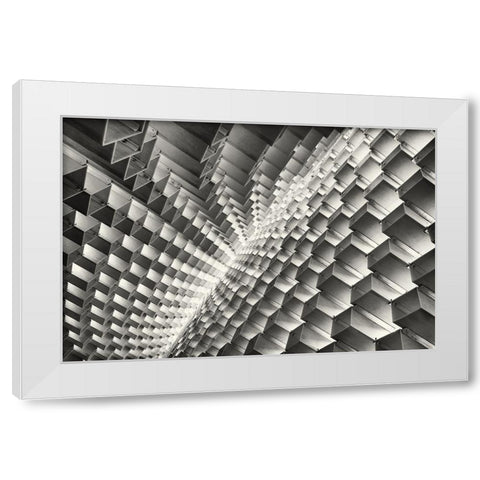 Abstract Blocks White Modern Wood Framed Art Print by Huang, Richard