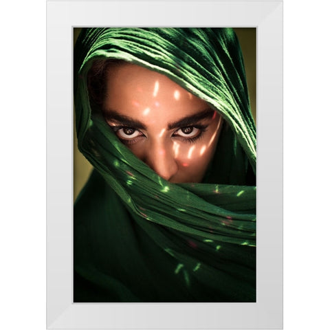 Fateme White Modern Wood Framed Art Print by Mokhtari, Mehdi