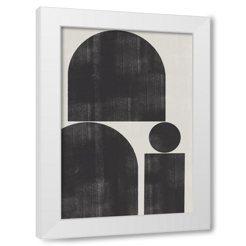 Shape Study No1. White Modern Wood Framed Art Print by The Miuus Studio