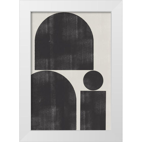 Shape Study No1. White Modern Wood Framed Art Print by The Miuus Studio