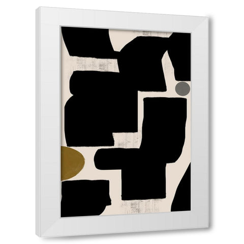 Abstract Art No1. White Modern Wood Framed Art Print by The Miuus Studio
