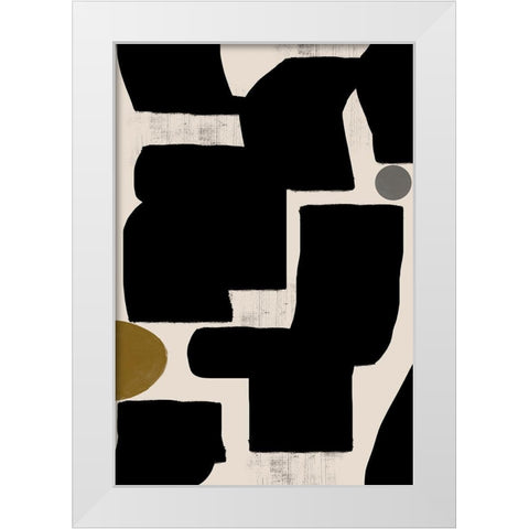 Abstract Art No1. White Modern Wood Framed Art Print by The Miuus Studio