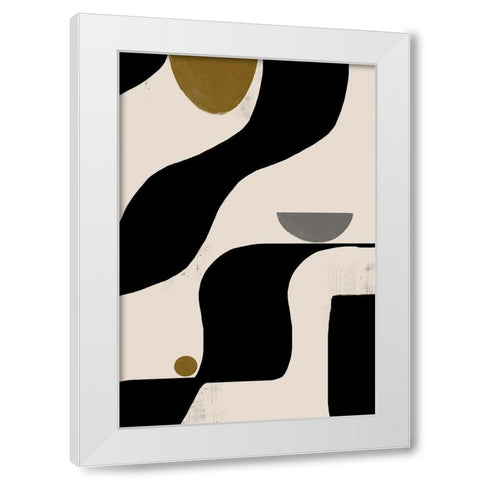 Abstract Art No2. White Modern Wood Framed Art Print by The Miuus Studio