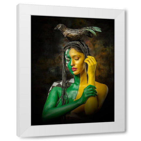 QUEEN OF BLACK MAGIC White Modern Wood Framed Art Print by Bhattacharyya, Partha
