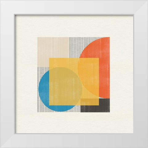 Midcentury Modern Object No2 White Modern Wood Framed Art Print by The Miuus Studio