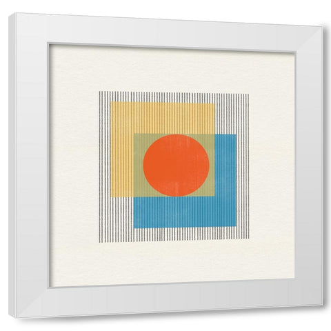 Midcentury Modern Object No3. White Modern Wood Framed Art Print by The Miuus Studio