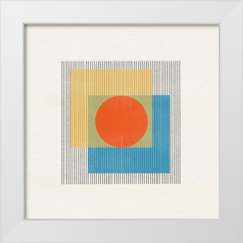 Midcentury Modern Object No3. White Modern Wood Framed Art Print by The Miuus Studio