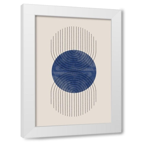 Perfect Point Blue White Modern Wood Framed Art Print by The Miuus Studio