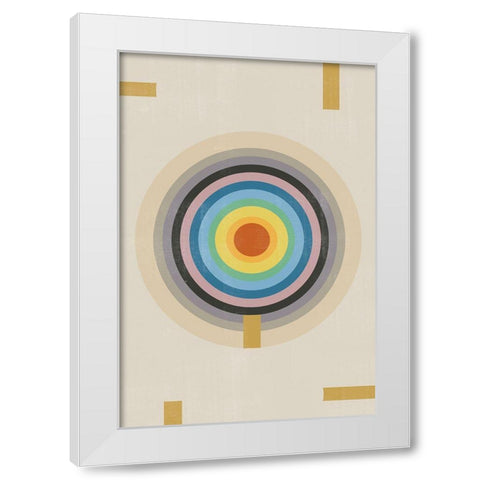 Point of Balance White Modern Wood Framed Art Print by The Miuus Studio