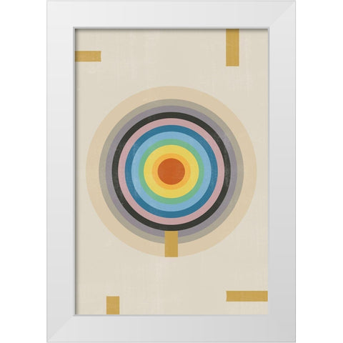 Point of Balance White Modern Wood Framed Art Print by The Miuus Studio