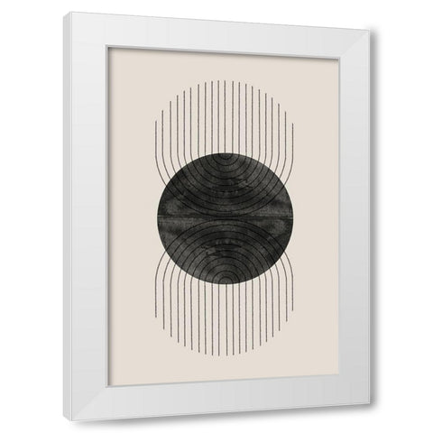 Perfect Point Black White Modern Wood Framed Art Print by The Miuus Studio