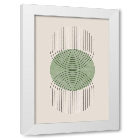 Perfect Point Green White Modern Wood Framed Art Print by The Miuus Studio