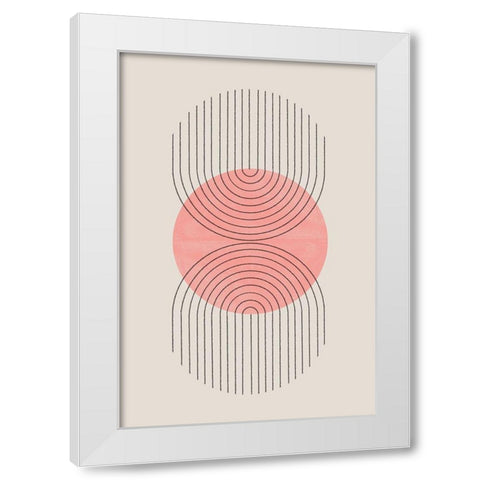 Perfect Point Peach White Modern Wood Framed Art Print by The Miuus Studio