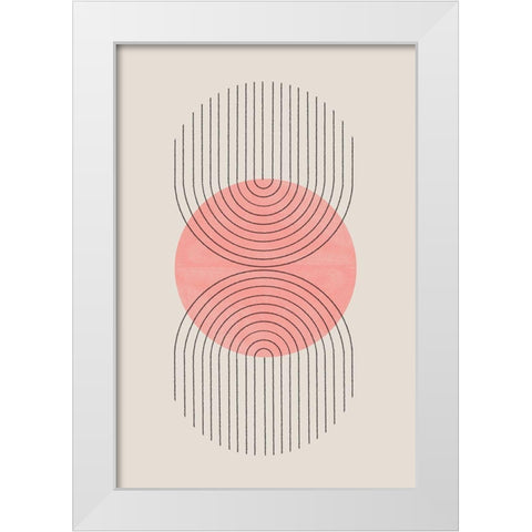 Perfect Point Peach White Modern Wood Framed Art Print by The Miuus Studio