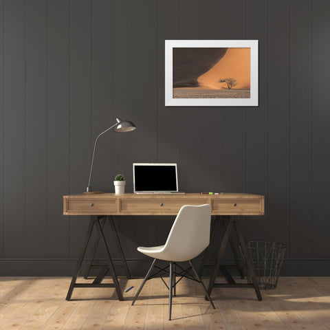 Dune 45 White Modern Wood Framed Art Print by Michiels, Bart