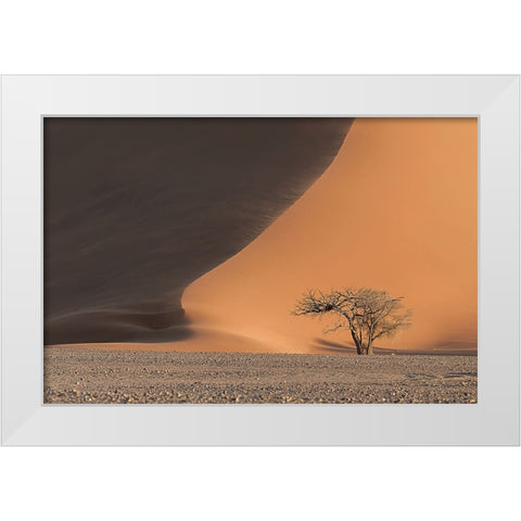 Dune 45 White Modern Wood Framed Art Print by Michiels, Bart