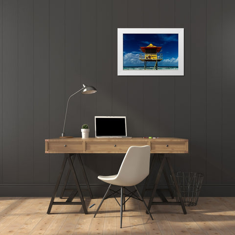 Station 32 White Modern Wood Framed Art Print by Davidson, Peter