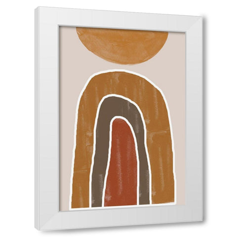 Abstract Rainbow White Modern Wood Framed Art Print by The Miuus Studio