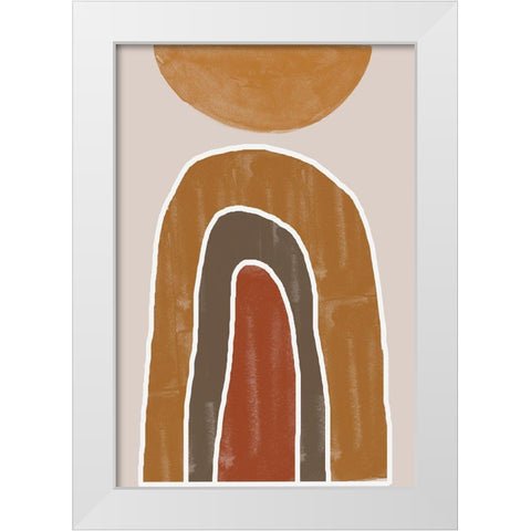 Abstract Rainbow White Modern Wood Framed Art Print by The Miuus Studio