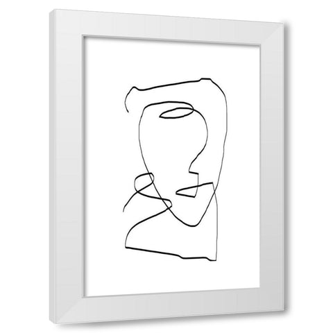 Abstract Head No1. White Modern Wood Framed Art Print by The Miuus Studio
