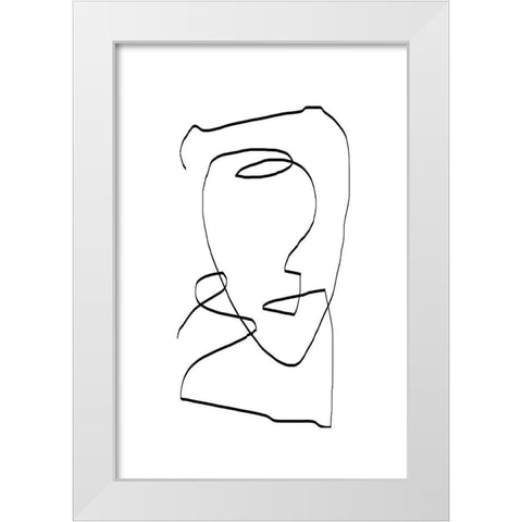 Abstract Head No1. White Modern Wood Framed Art Print by The Miuus Studio