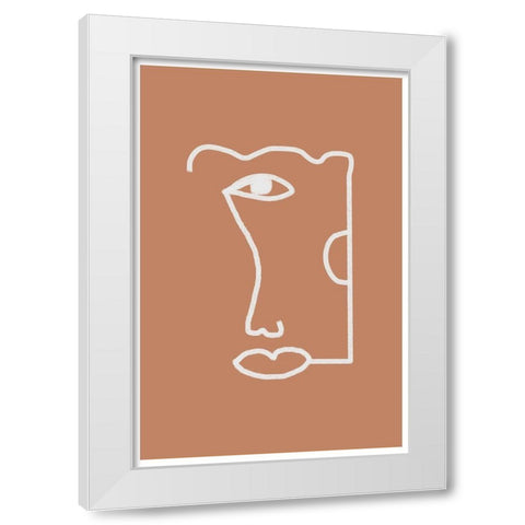 Abstract Head No2. White Modern Wood Framed Art Print by The Miuus Studio