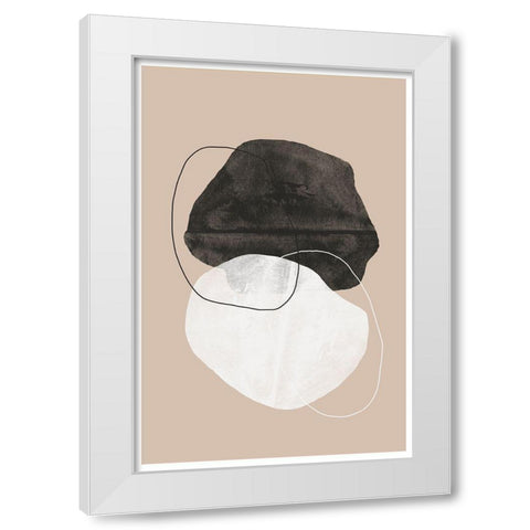 Cosmic abstract White Modern Wood Framed Art Print by The Miuus Studio