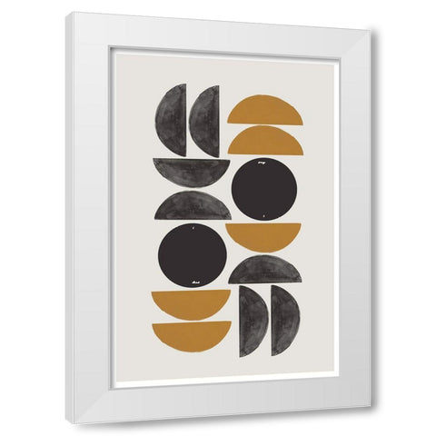 Retro Composition White Modern Wood Framed Art Print by The Miuus Studio