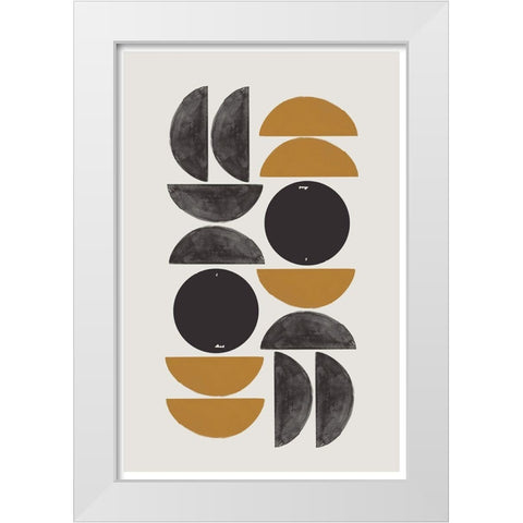 Retro Composition White Modern Wood Framed Art Print by The Miuus Studio