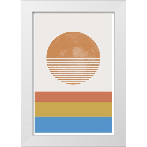 Retro Landscape White Modern Wood Framed Art Print by The Miuus Studio