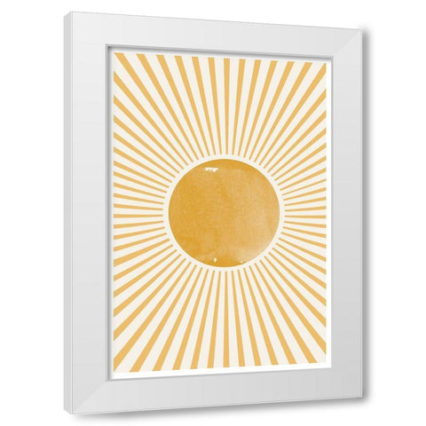 Boho Sun White Modern Wood Framed Art Print by The Miuus Studio