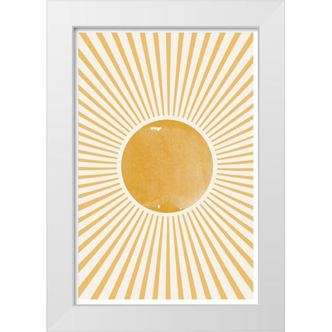 Boho Sun White Modern Wood Framed Art Print by The Miuus Studio