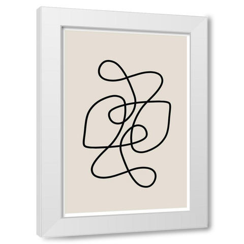 Line Art White Modern Wood Framed Art Print by The Miuus Studio