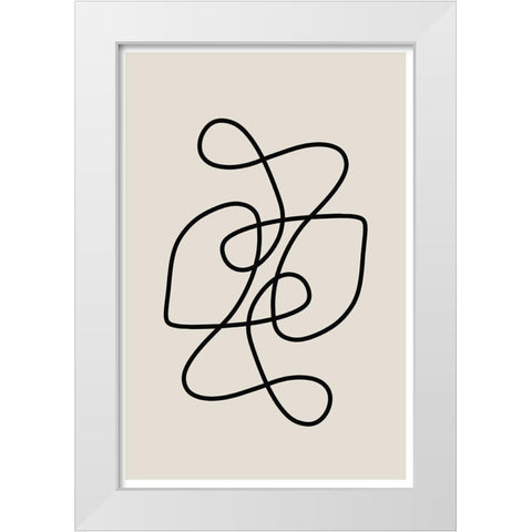 Line Art White Modern Wood Framed Art Print by The Miuus Studio