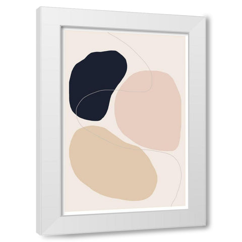 Abstract Composition White Modern Wood Framed Art Print by The Miuus Studio