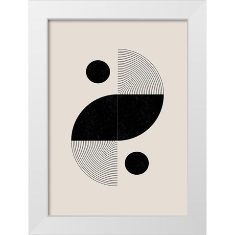 BaB No3. White Modern Wood Framed Art Print by The Miuus Studio