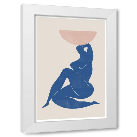 Vase and Woman White Modern Wood Framed Art Print by The Miuus Studio