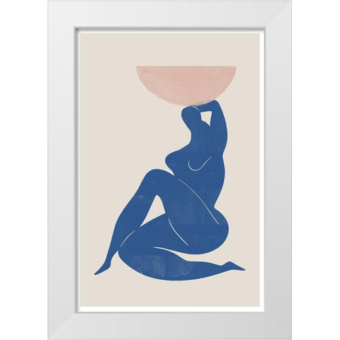 Vase and Woman White Modern Wood Framed Art Print by The Miuus Studio