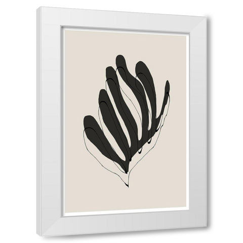 Modern Flower White Modern Wood Framed Art Print by The Miuus Studio
