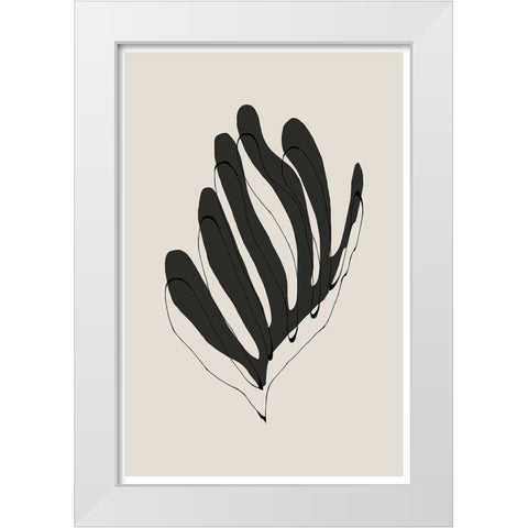 Modern Flower White Modern Wood Framed Art Print by The Miuus Studio