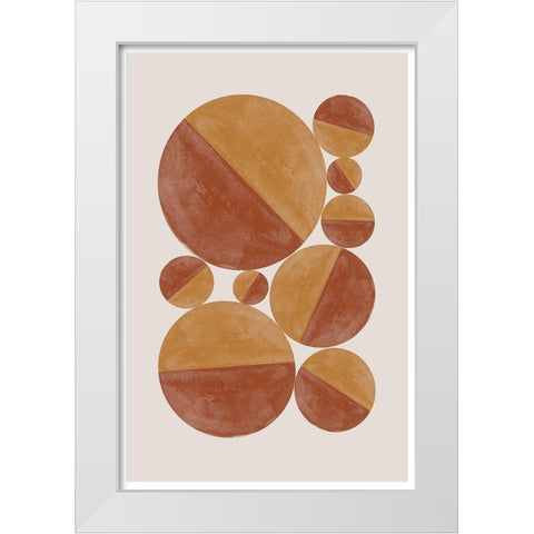 Burnt Orange Bols White Modern Wood Framed Art Print by The Miuus Studio