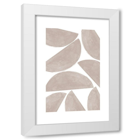 Soft Composition No2. White Modern Wood Framed Art Print by The Miuus Studio